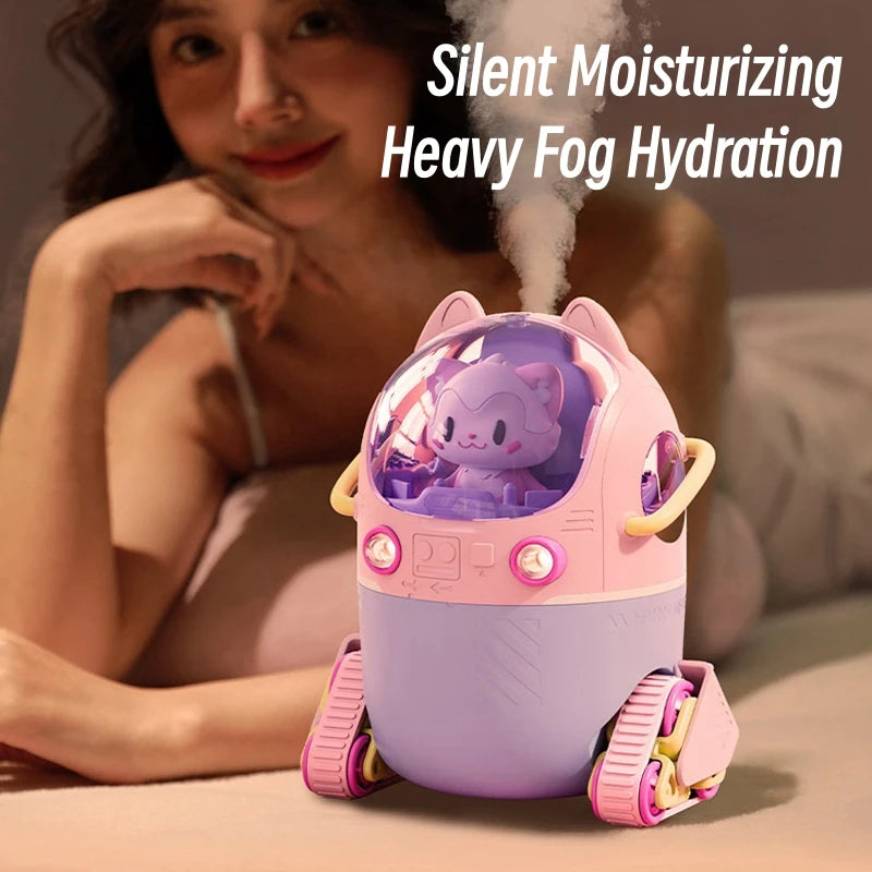 Kawaii Cartoon USB Humidifier 🌈✨ - Adorable Ultrasonic Aroma Diffuser with Cozy Warm Light for Home & Office! 🌸💧