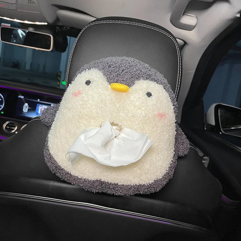 lush Penguin & Polar Bear Tissue Box Holder 🐧🧊 - Kawaii Car Napkin Organizer & Cute Animal Décor for Your Auto! 🎉