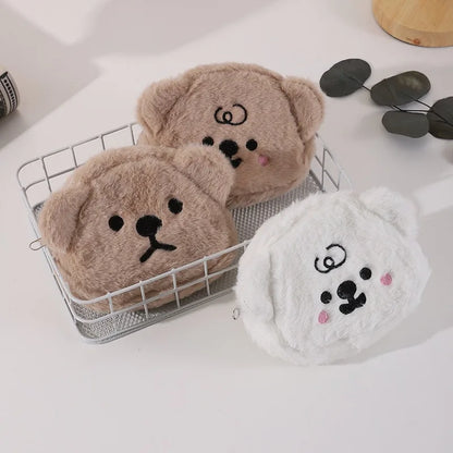 🐻✨ Adorable Plush Coin Purse & Makeup Bag - Bear Ears Edition! 🎀💖