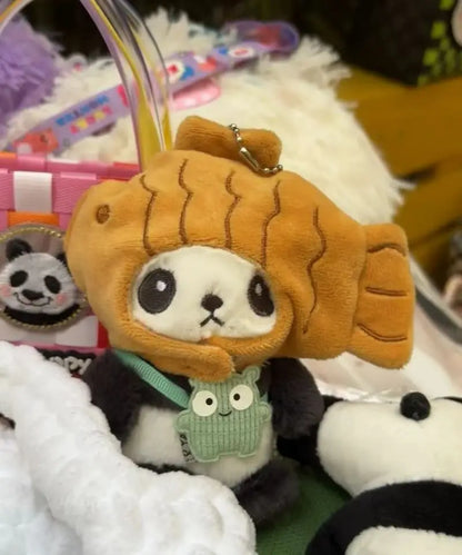 Kawaii Panda Plush Keychain 🐼✨ | Cute Taiyaki Doll Bag Pendant | Adorable Couples Keyring 🥳❤️