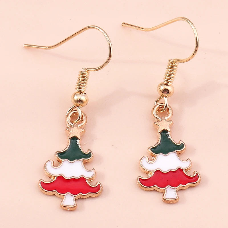 Whimsical Christmas Drop Earrings For Women Tree Deer Santa Dangle Jewelry 🎄✨