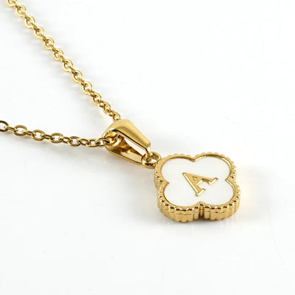 Charming Kawaii Stainless Steel Initial Necklace for Her 🌸✨ | Cute White Chain Jewelry - Perfect Valentine’s Day Gift! 💖