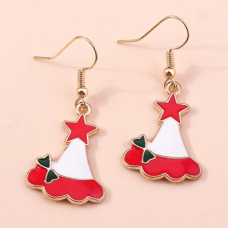 Whimsical Christmas Drop Earrings For Women Tree Deer Santa Dangle Jewelry 🎄✨