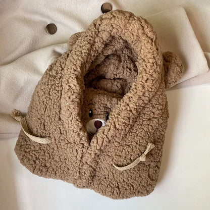 Kawaii Bear Ears Winter Beanie with Warm Mask 🌟❄️