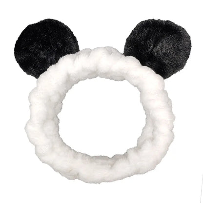 Women Wash Face Makeup Soft Coral Fleece Elastic Headband Head Wrap Cute Rabbit Bow Animal Ears Hairband Girl Hair Accessories