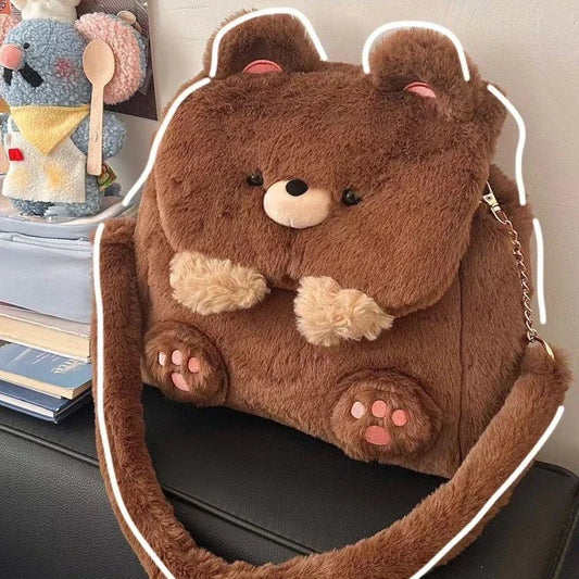 Bear-y Cute Plush Backpack 🎒💖 - Perfectly Playful School Companion! 🐻✨