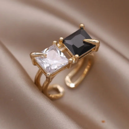Kawaii Love Crystal Ring 💖✨ - 14K Gold Plated Heart Design for Elegant Daily Wear! 🌟💍