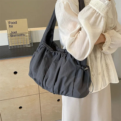 Kawaii Chic Nylon Pleated Crossbody Bag 🎀✨ | Trendy Women's Tote with Large Capacity - Perfect for Casual Adventures! 👜💕