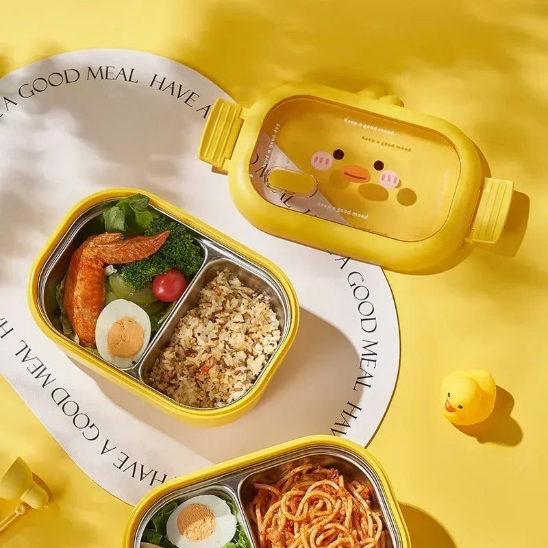 Kawaii Stainless Steel Bento Box 🥪✨ | Adorable Portable Lunch Container for Kids 🍱💖 | Sealed, Heatable & Eco-Friendly! 🌈