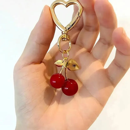 Cherry Blossom Heart Bag Charm With Lobster Clasp Cute Gift For Women 💖🌸