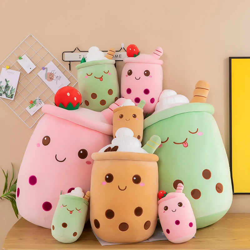 Bubble Tea Buddy ☕️🧸 Plushie - Cute Room Decor & Soft Hug Cushion 🎁✨ - Pixie Quill