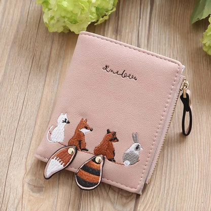 Kawaii Triple Fold Mini Wallet 🐾 | Cute Card Holder & Coin Purse for Girls 🎀✨