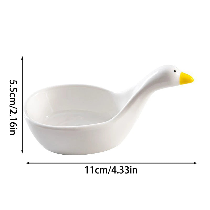 Cute Swan Ceramic Dipping Bowls 🦢✨ | Kawaii Sauce Dishes for Snacks & Condiments 🍣🍅