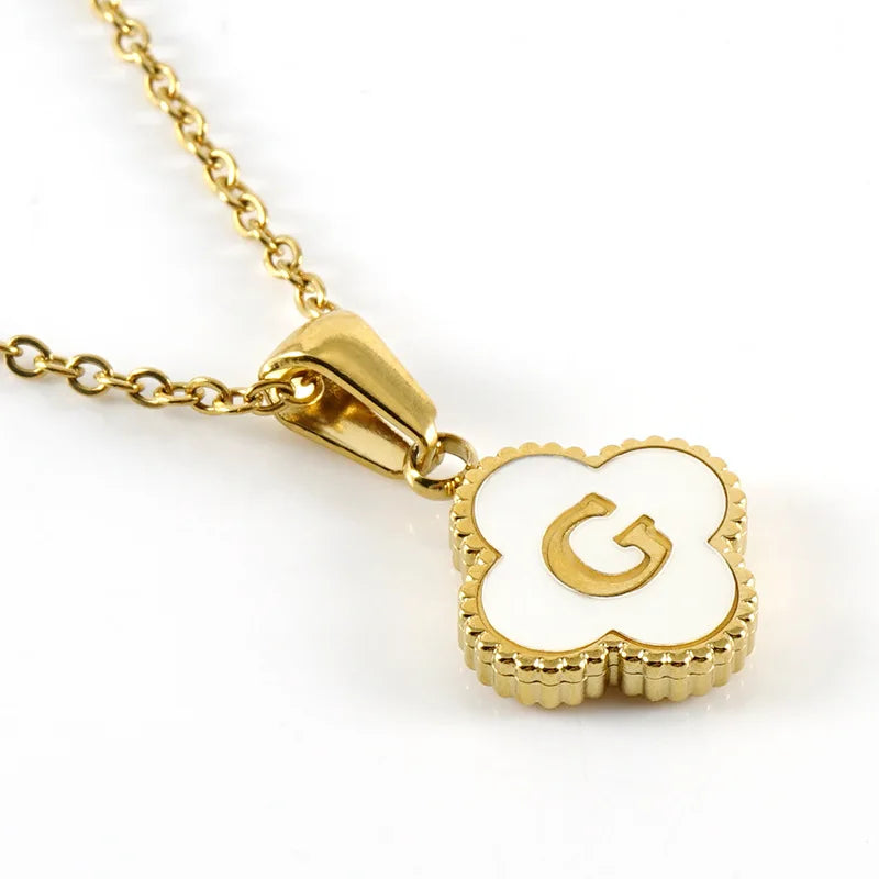 Charming Kawaii Stainless Steel Initial Necklace for Her 🌸✨ | Cute White Chain Jewelry - Perfect Valentine’s Day Gift! 💖