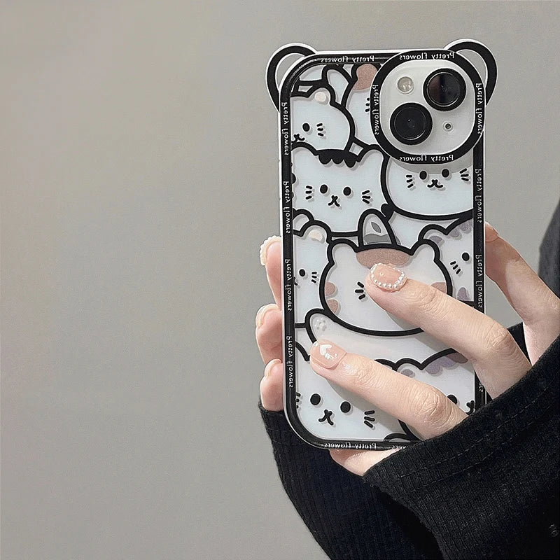 🐻✨ Adorable Bear Phone Case with Lanyard for iPhone 14/13/12/11 Pro Max & More! 🐾💕