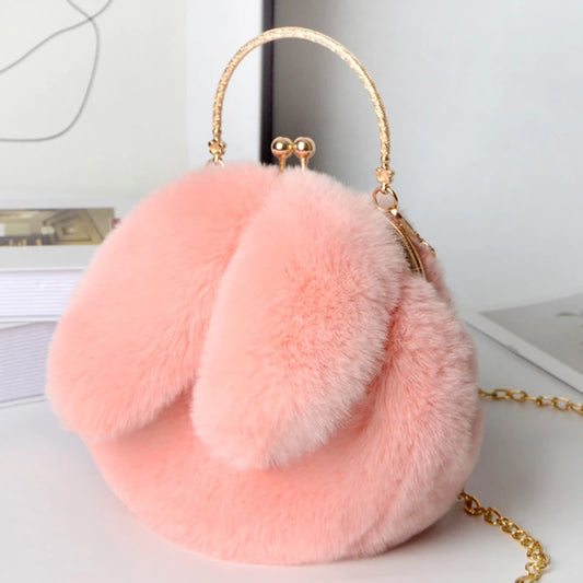 Adorable Kawaii Plush Rabbit Ear Crossbody Bag 🐰💕 - Perfect Cute Purse for Women & Girls! 👜✨