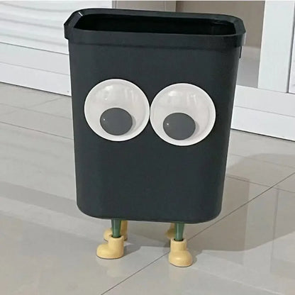 Kawaii Big Eyes Trash Can 🗑️👀 - Adorable Standing Garbage Bin for Home & Office 🏠✨