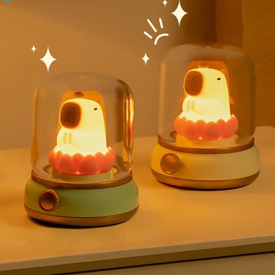 Kawaii Capybara LED Night Light 🌙✨ | Adorable Dimmable Bedside Lamp for Kids 🐾 | USB Rechargeable & Long-Lasting!