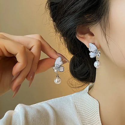 🌸 Adorable Pearl Bow Dangle Earrings 🎀 - Playful Vintage Charm for Fashionistas! 💖 Ideal for Celebrations & Sweet Surprises! 🎊 - Pixie Quill