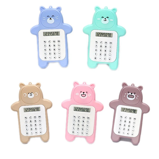 Adorable Pocket-Sized Kawaii Calculator - Cute Cartoon Design with 8-Digit Display 🌟📚