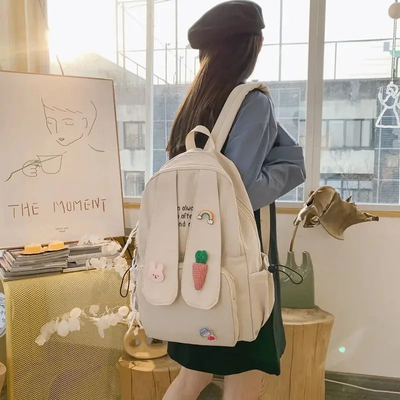 Kawaii Bunny Ear Backpack 🎒🐰 | Adorable Anime School Bag for Girls & Teens | Fun & Fashionable College Bookbag ✨
