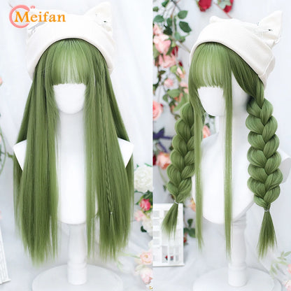 Kawaii Ombre Pink & Blonde Long Straight Wig 🎀✨ - Cute Lolita Cosplay Hair for Parties & Halloween! 🌸🖤