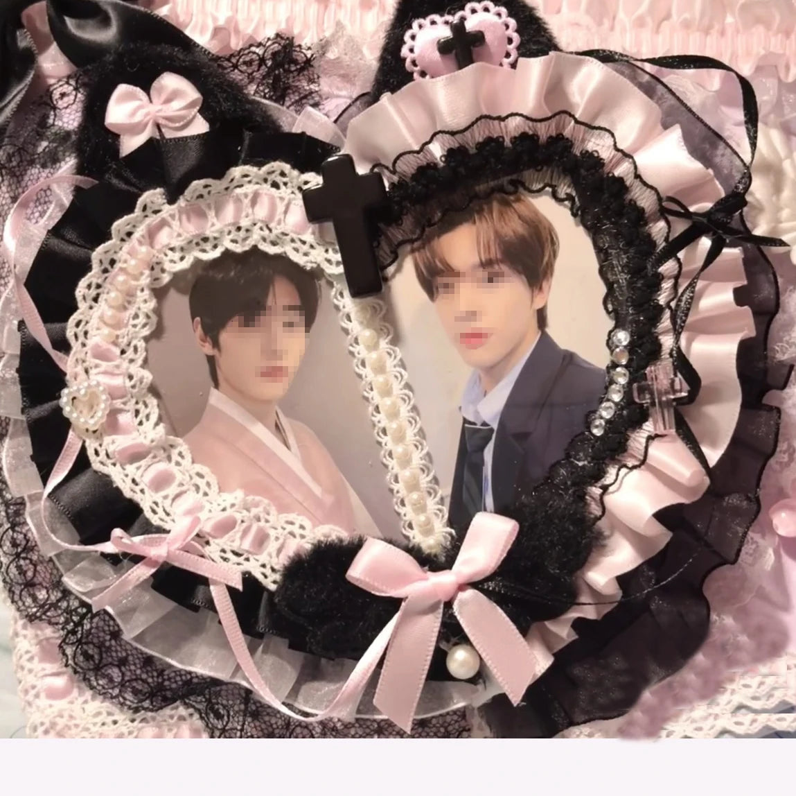 Pastel Lace Photocard Holder Duo Display Case For 3 Inch Cards 💕🎀