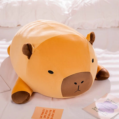 Kawaii Capybara Plush Hug Pillow 🐾✨ | Adorable Round Stuffed Animal Cushion Gift 🎁 | Soft & Cuddly Aquatic Friend