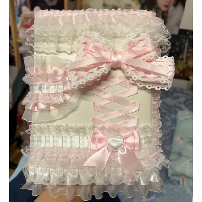 Pink A5 Photo Card Binder With Lace Ribbon Top Loader 📷🎀 Kpop Style