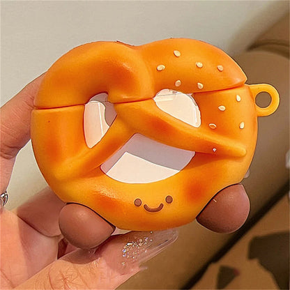 Kawaii 3D Bowknot Bread Soft Silicone AirPods Case 🍞💕 - Cute Protective Cover for AirPods 1, 2, 3 & Pro 2!
