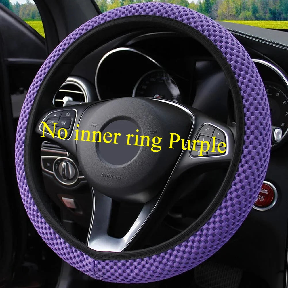 Kawaii Cartoon Car Steering Wheel Cover ☀️💖 | Ice Silk Summer Bliss 🌈 | Breathable, Non-Slip & Sweat-Absorbing for All Seasons! 🚗✨