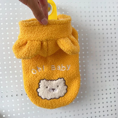 Cute Pet Dog Clothing Small Dog Cat Teddy Velvet Warm Autumn/Winter Warm Vest Bear Ear Transformation Dress Puppy Clothes