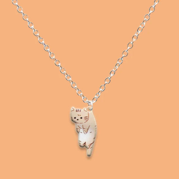 Kawaii Cartoon Cat Pendant Necklace 🐾✨ - Colorful Metal Choker for Couples & Friends | Adorable Party Jewelry! 🎉💖