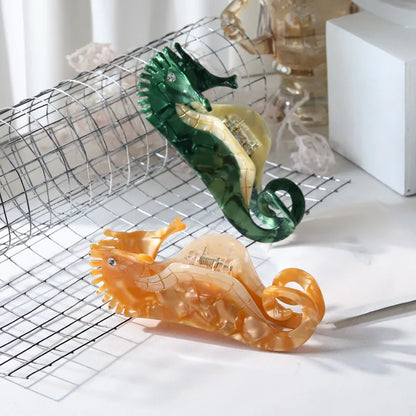 Ocean Friends Hair Claw Clip Acetate Dolphin Seahorse Jellyfish Clip For Women 🐬