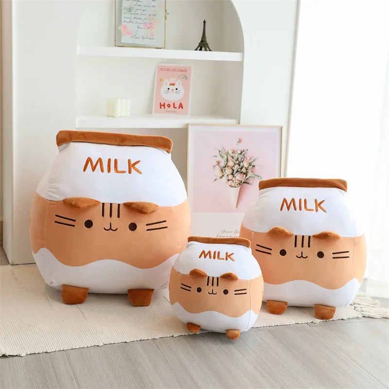 Cartoon Cat Milk Bottle Plushie 🐱💖 - Adorable Kitten Tail Cushion for Cozy Sofa Vibes! 🥛✨ - Pixie Quill