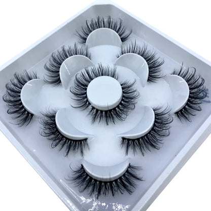 New 5 Pairs 8-25mm Natural 3D False Eyelashes Kit Mink Lashes Full Strip Look Whimsical Cute Glam 🌸✨