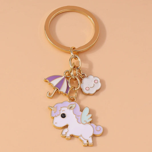 Kawaii Unicorn Horse Enamel Keychain 🦄✨ | Cute Metal Key Ring Pendant for Women & Girls | Perfect DIY Gift for Handbags & Car Keys 🎁💕