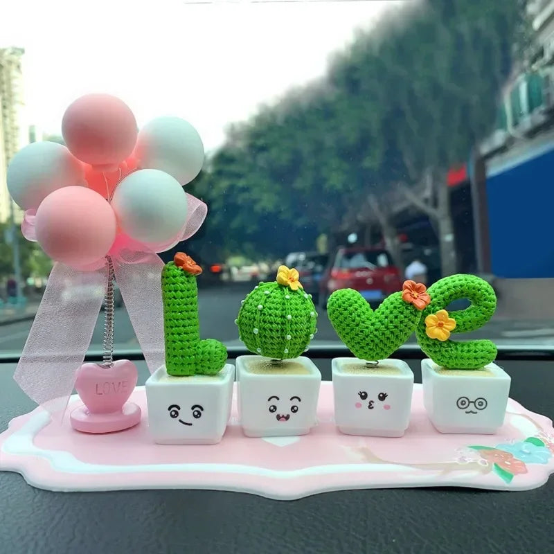 Kawaii Resin Succulent Cactus Set 🌵✨ - Mini Green Plants for Your Car, Office & Home Decor!