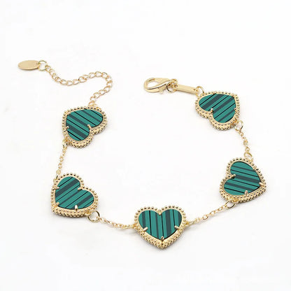 Kawaii Heart Charm Bracelets 💖✨ - Cute Personalized Gift for Women 🌈💚🖤❤️