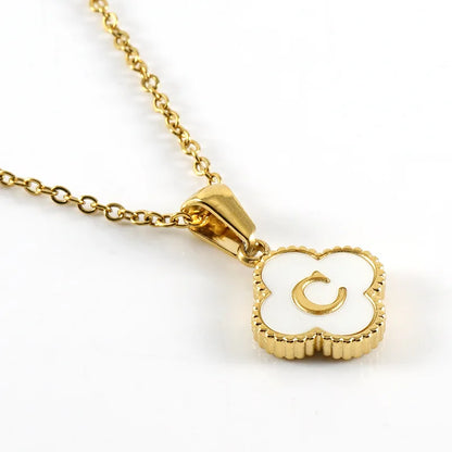 Charming Kawaii Stainless Steel Initial Necklace for Her 🌸✨ | Cute White Chain Jewelry - Perfect Valentine’s Day Gift! 💖