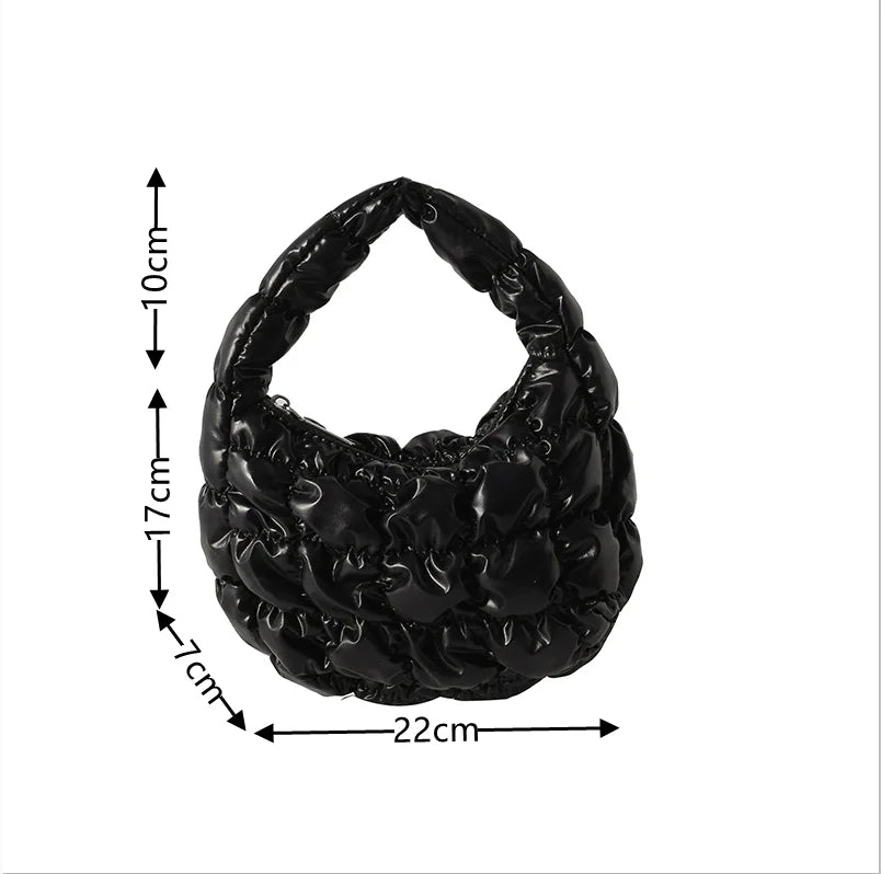 Kawaii Pleated Cloud Mini Handbag 🌈✨ | Adorable Soft Nylon Tote Bag for Trendy Women 💖🌟