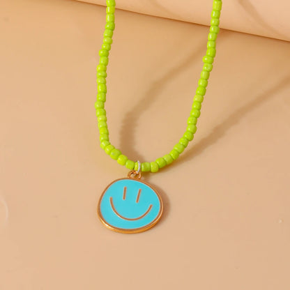 Kawaii Irregular Round Smile Face Necklace 🌈✨ - Perfect Gift for BFFs & Kids! 🎁💖
