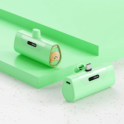 Kawaii 5000mAh Pet Power Bank 🐾💖 Mini Capsule Fast Charge for iPhone & Type-C! 🚀✨