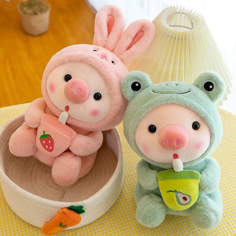 🐷💕 Adorable Boba Pig Plushie 🌟 - Fun Stuffed Buddy for Kids! 🍵✨ - Pixie Quill