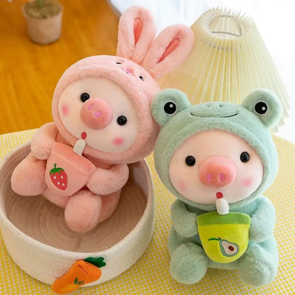 🐷💕 Adorable Boba Pig Plushie 🌟 - Fun Stuffed Buddy for Kids! 🍵✨ - Pixie Quill