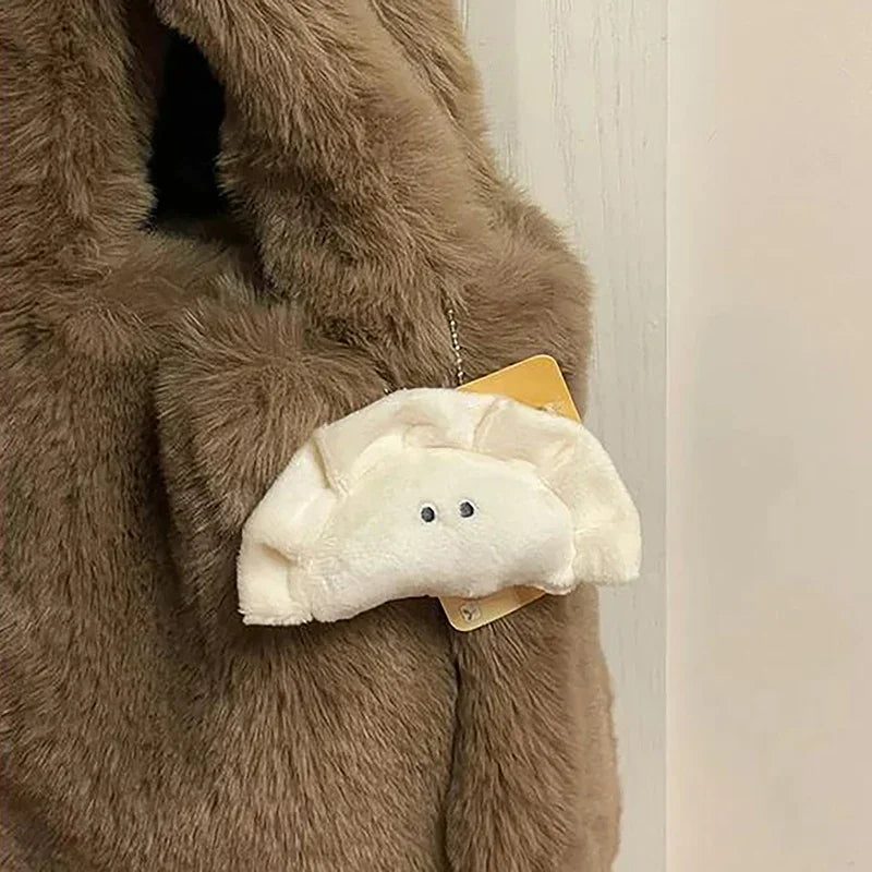 🍥 Adorable Dumpling Plush Keychain 🌟 Soft & Cuddly Bag Buddy for Food Lovers! 🎒✨ - Pixie Quill