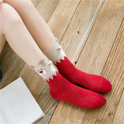 Cozy Winter Cartoon Socks For Women Cute Christmas Elk Deer Bear Gift 🧦🎄