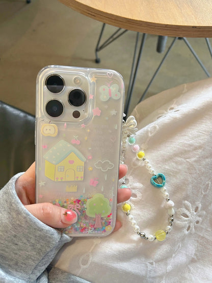 ✨ Sparkly Quicksand Glitter Family Bow Phone Case for iPhone 11-16 Pro Max 📱💖