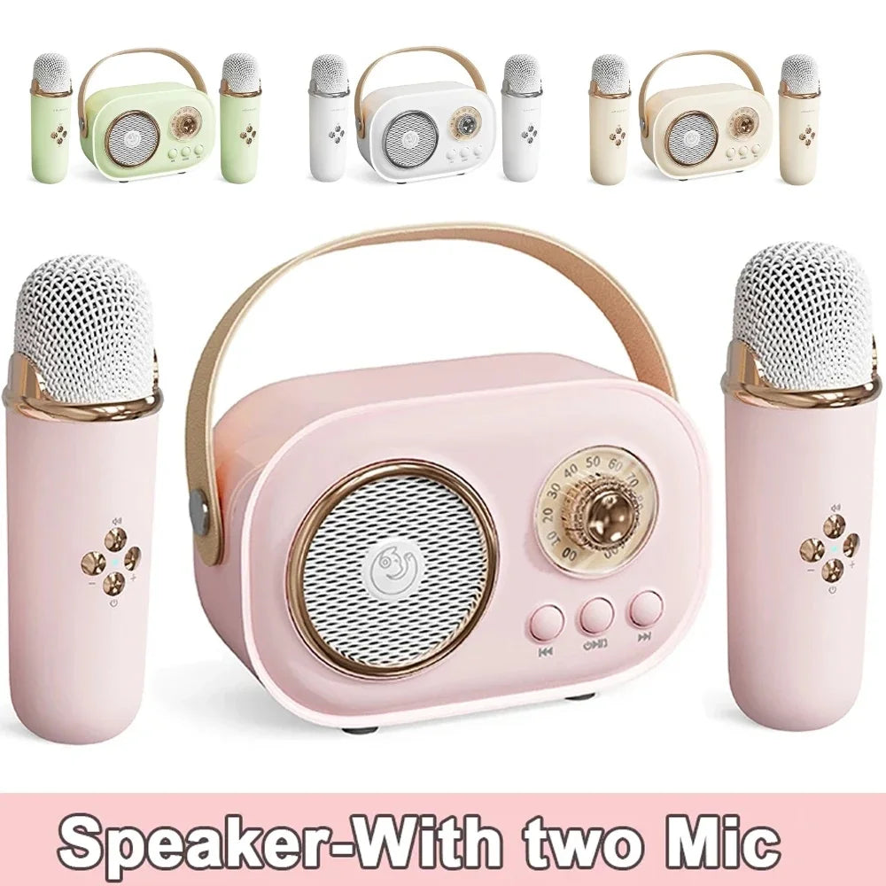 Kawaii Bluetooth Speaker 🎶 with Wireless Microphone 🎤 | Fun Karaoke 🎤 TF Card & FM Play | Perfect for Kids' Birthday Parties 🎉 | HIFI Bass & Handsfree Calling 💖