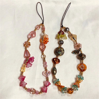 Vintage Bead Bracelet Wrist Strap Phone Case Keychain Bag Pendant ✨📱